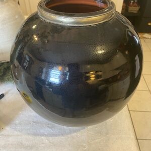 Elegant Pier 1 Black & Silver Vase Decorative Sphere